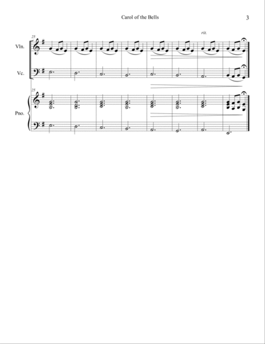 10 Christmas Duets for Violin and Cello with Piano Accompaniment (Vol. 3) Piano Trio scores gallery preview page 5