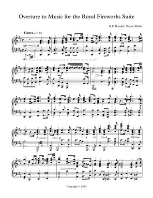 Overture to Music for the Royal Fireworks Suite, HWV 351, Piano Solo arr. by Shawn Heller