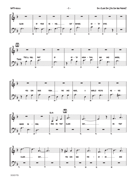On a Clear Day (You Can See Forever): SATB Vocals