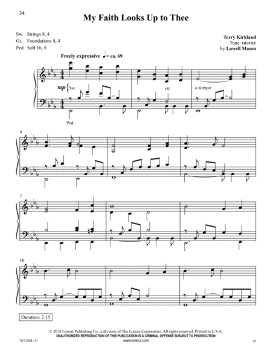 Easy Hymns for Organ Organ Solo scores gallery preview page 13