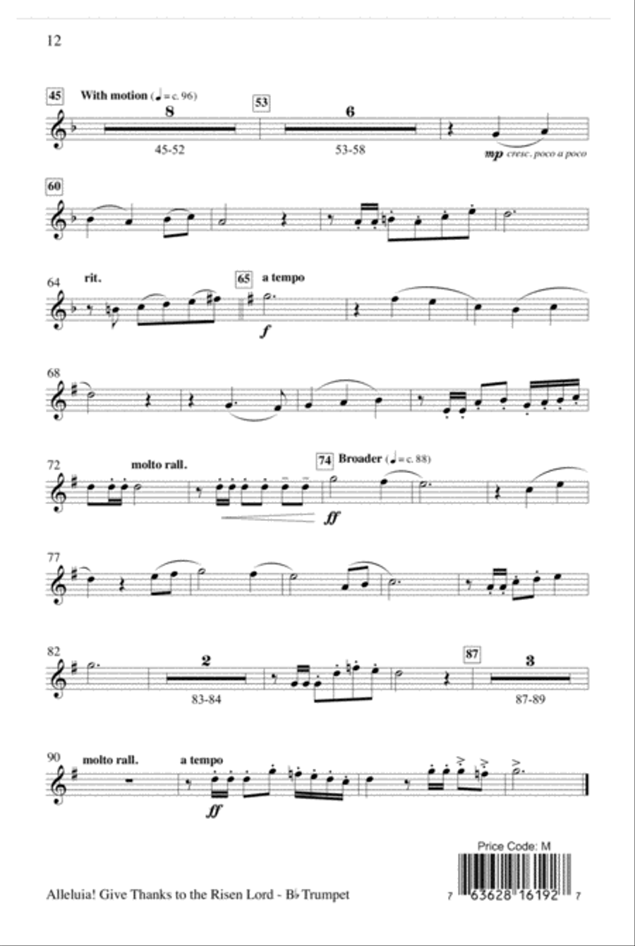 Alleluia! Give Thanks to the Risen Lord 4-Part scores gallery preview page 12