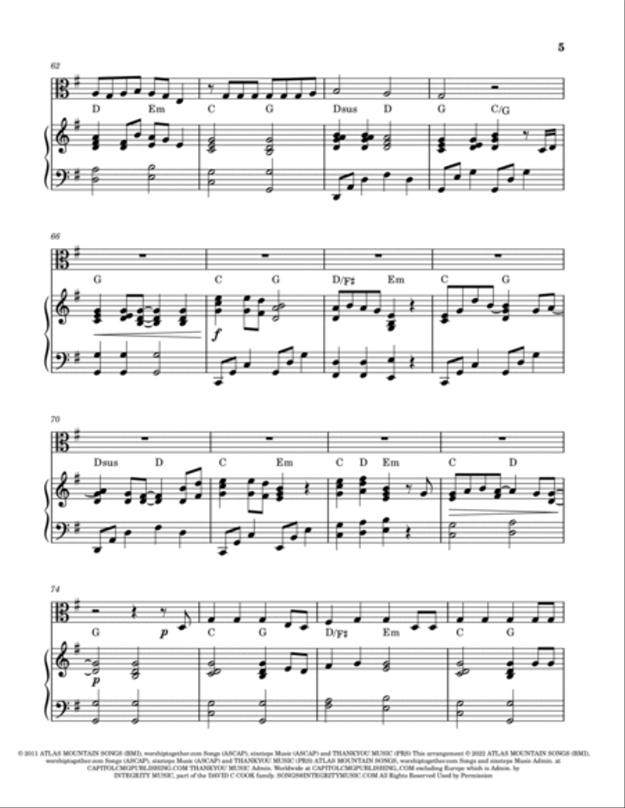 10,000 Reasons (bless The Lord) Viola scores gallery preview page 5
