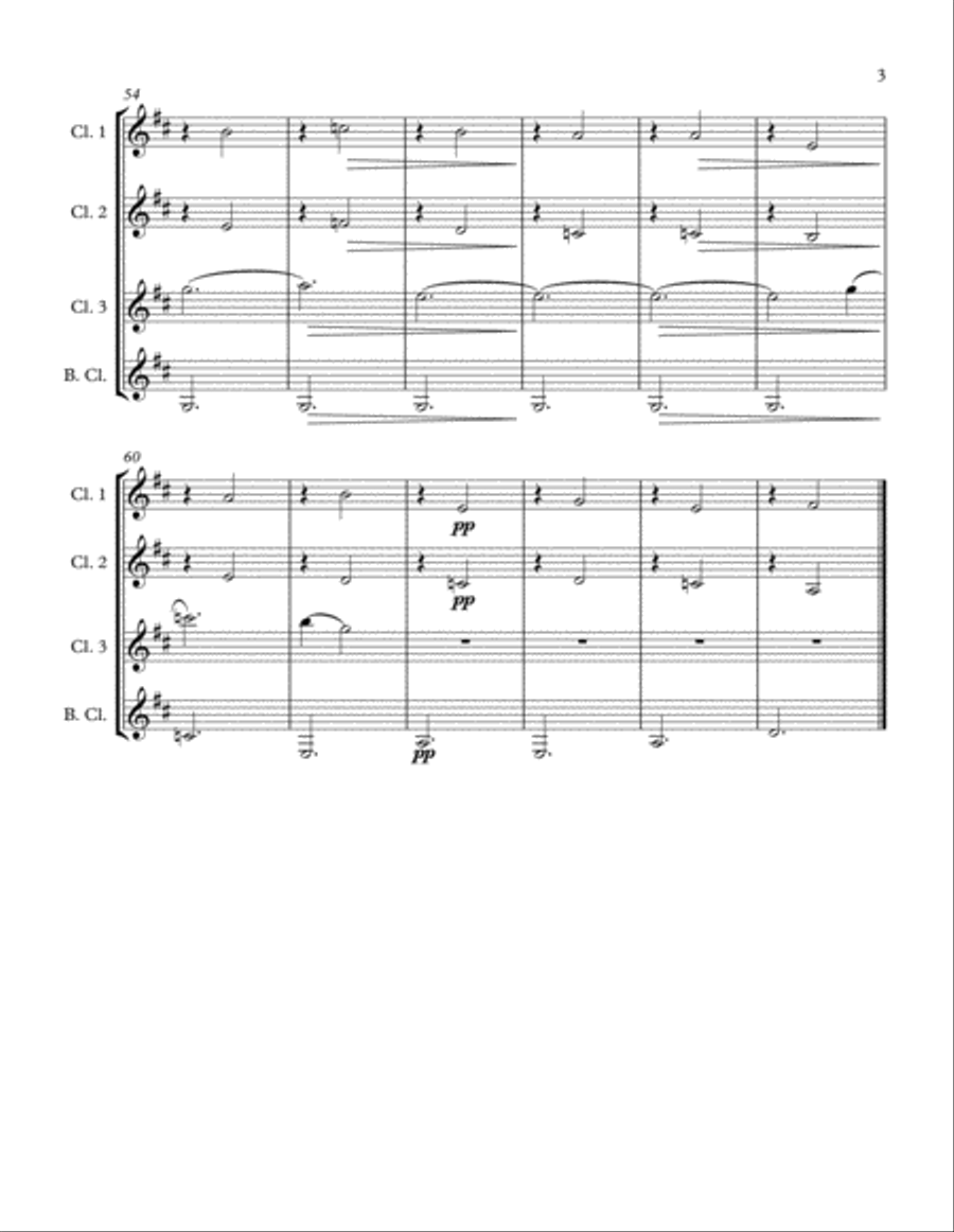 Three Gymnopedies (Clarinet Quartet) Clarinet Quartet scores gallery preview page 6