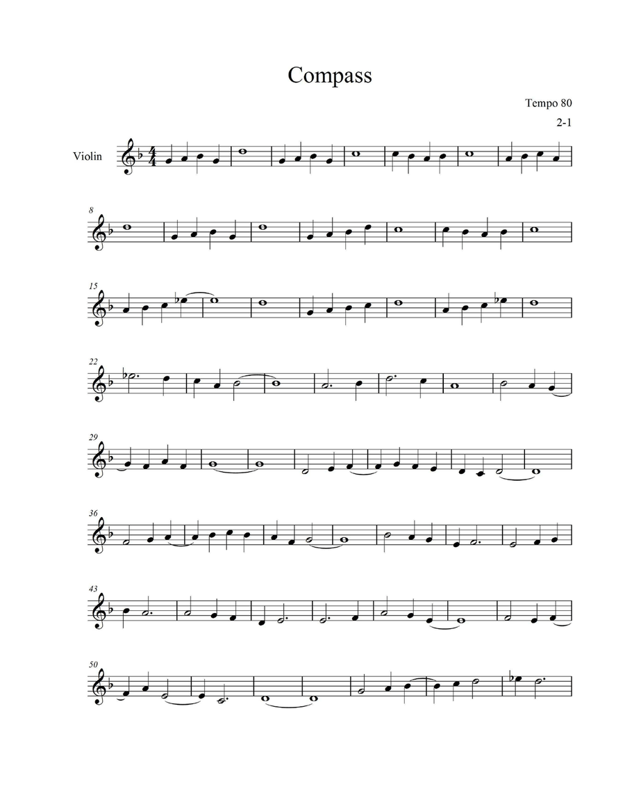 Compass Compass Violin Solo scores gallery preview page 1