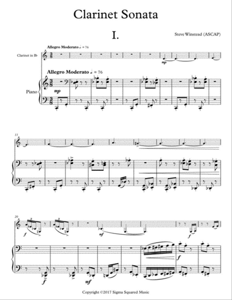 Clarinet Sonata Clarinet Sonata Clarinet Solo scores gallery preview page 2