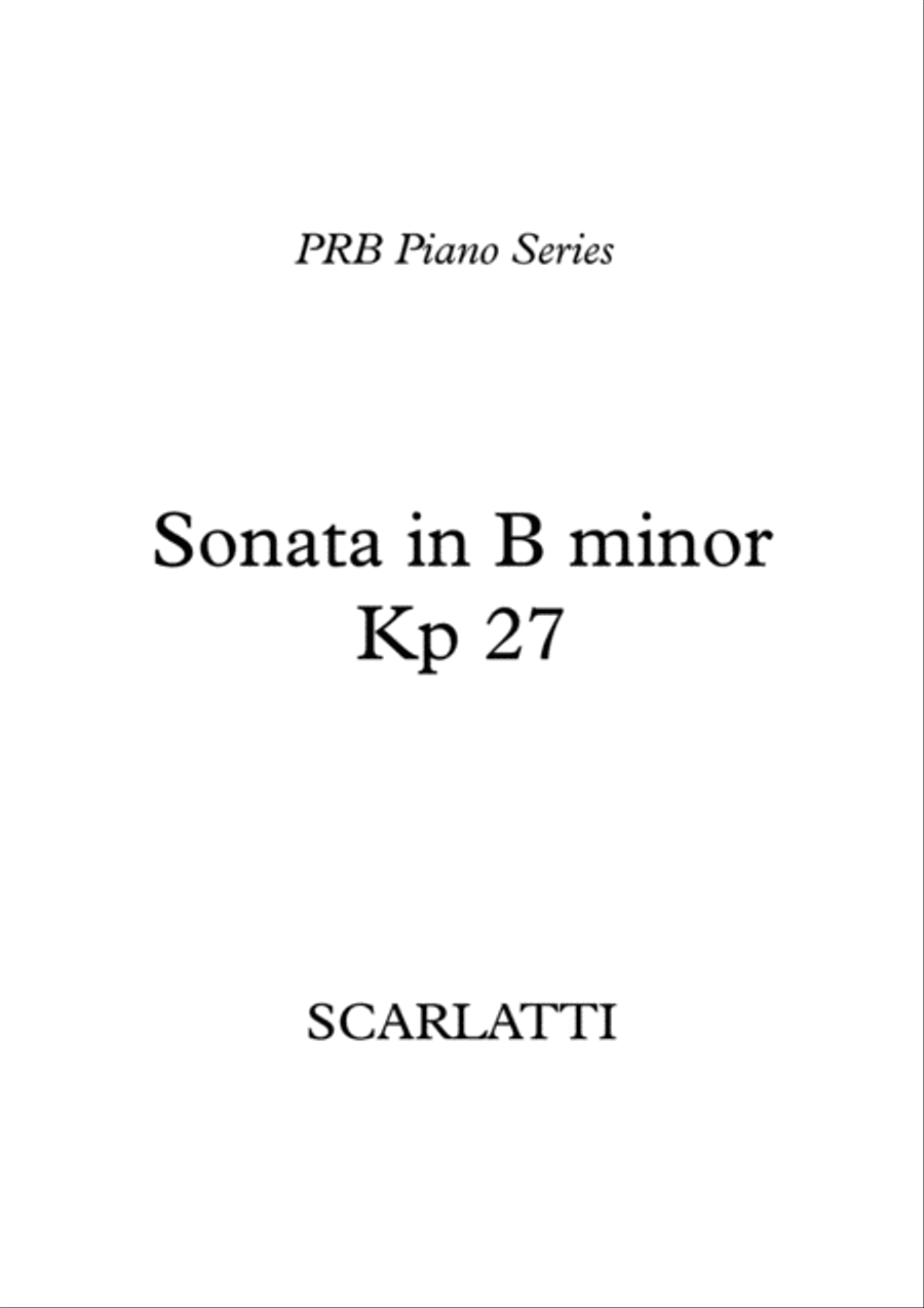 PRB Piano Series - Sonata in B minor, Kp 27 (Scarlatti) Piano Solo scores gallery preview page 1