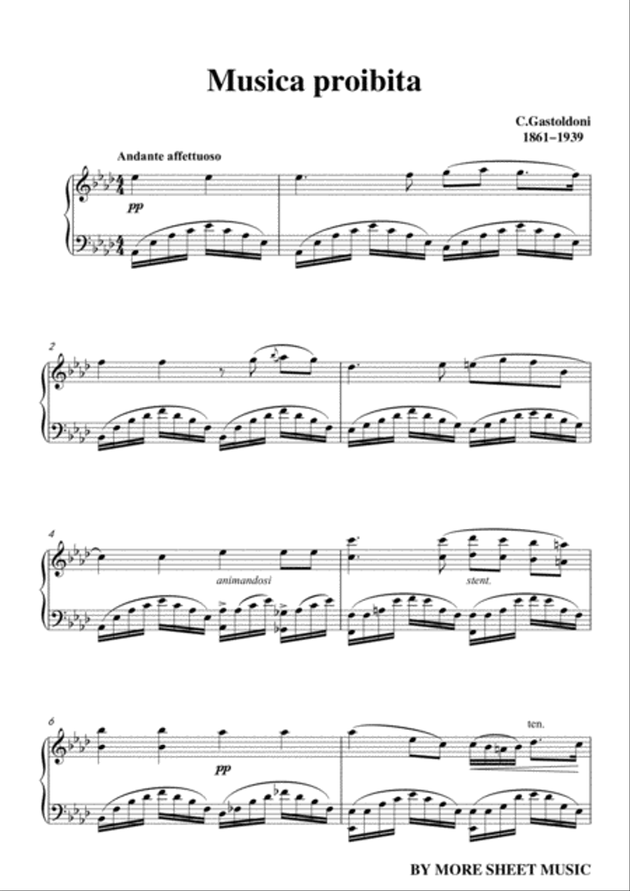 Gastoldoni-Musica proibita in A flat Major Voice Solo scores gallery preview page 3
