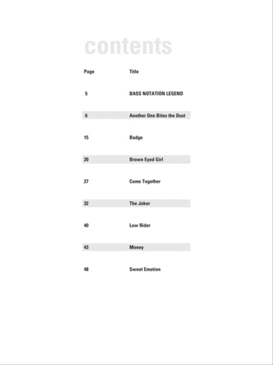 Rock Bass Guitar Tablature scores gallery preview page 2