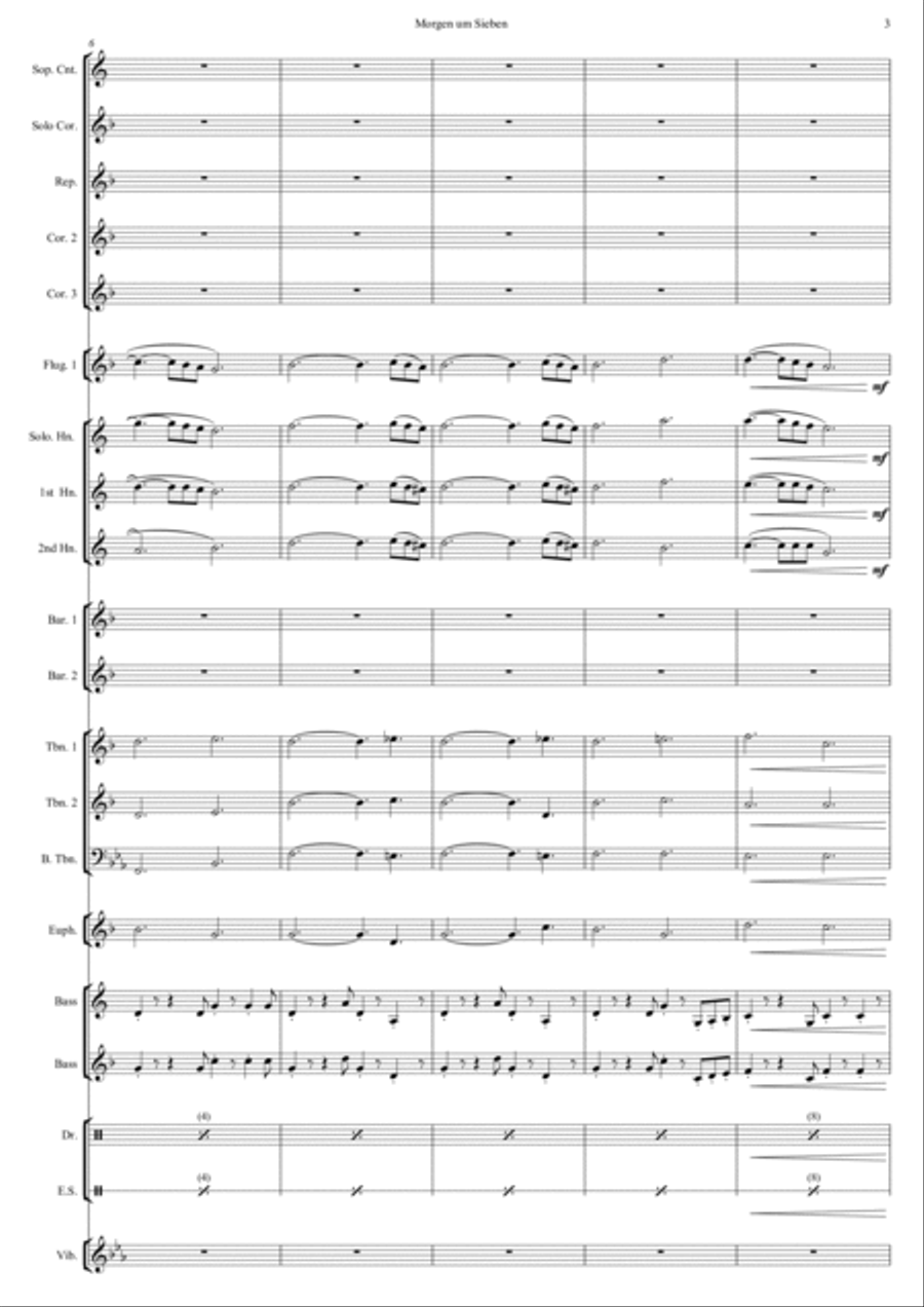 Morgen um Sieben (Mornings at Seven) Brass Band scores gallery preview page 3