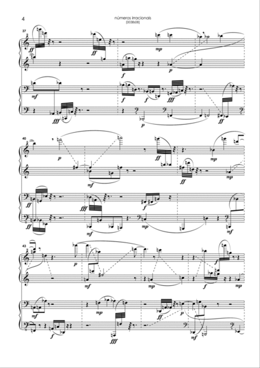 Numeros irracionais 1 Piano, 4-Hands scores gallery preview page 4