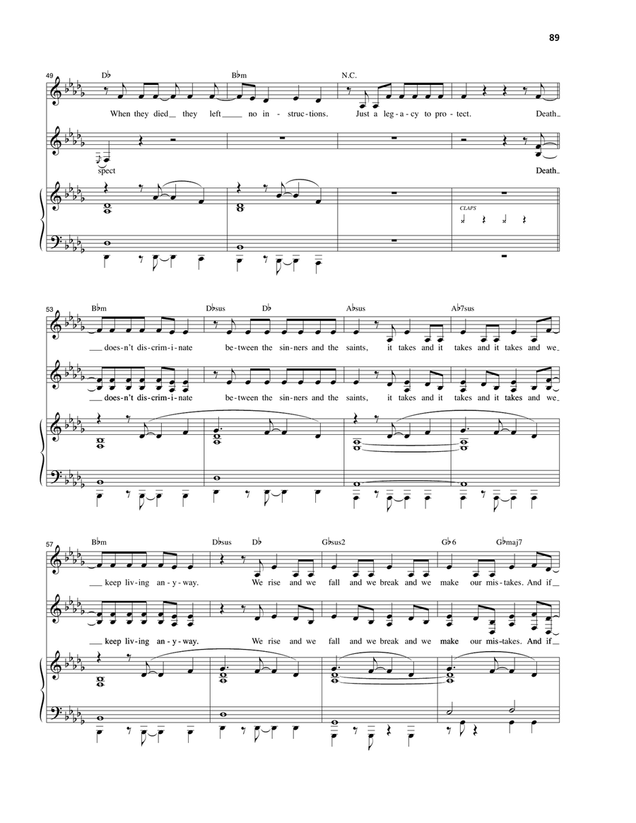 Wait For It (from Hamilton) Piano, Vocal scores gallery preview page 4