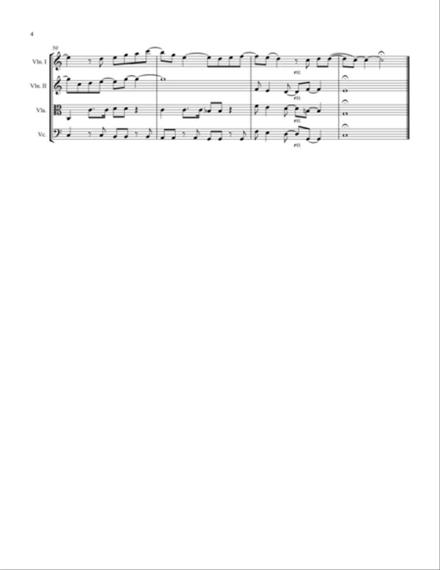 Where You Lead String Quartet scores gallery preview page 4