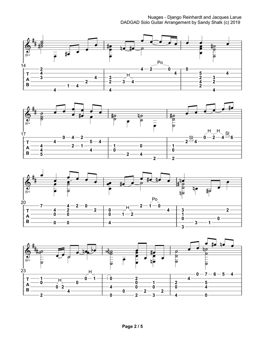 Nuages Nuages Electric Guitar scores gallery preview page 2