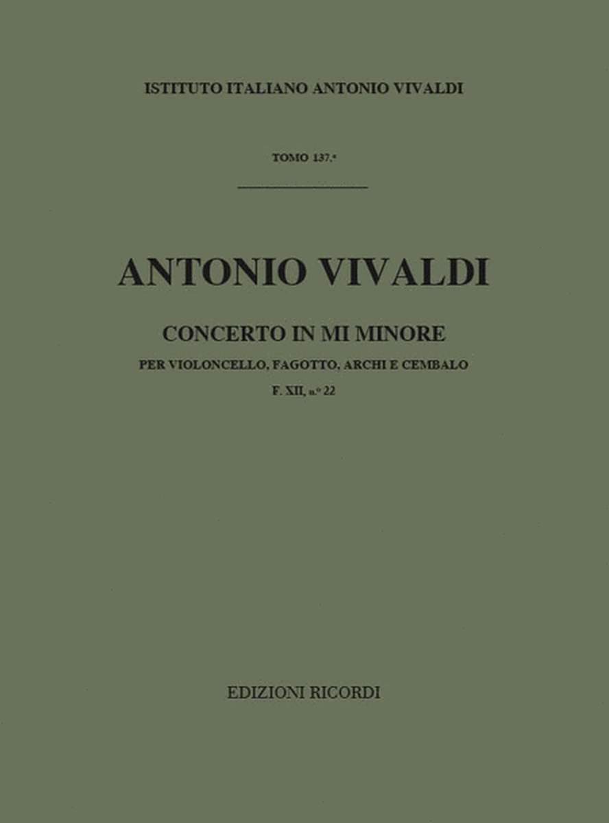 Concerto Per Violoncello, Fagotto, Archi, BC Rv409
