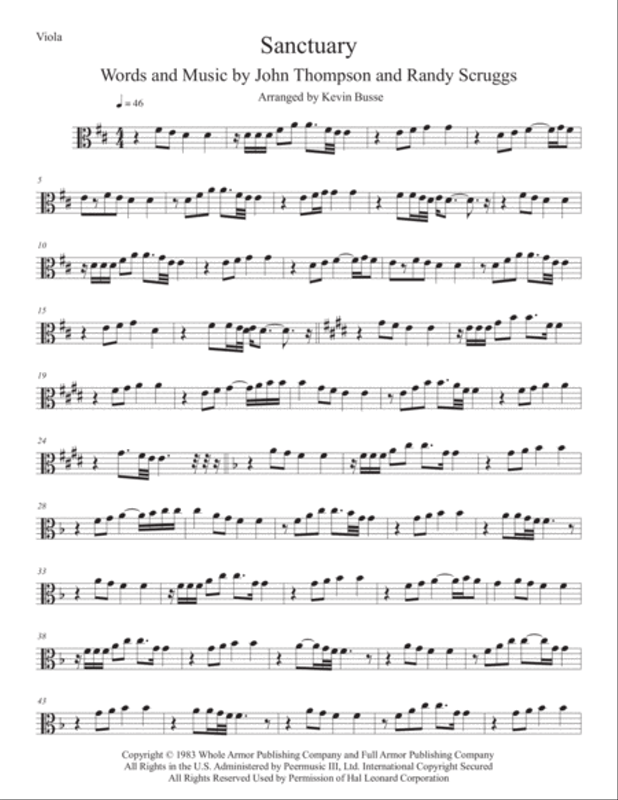 Sanctuary Viola Solo scores gallery preview page 1