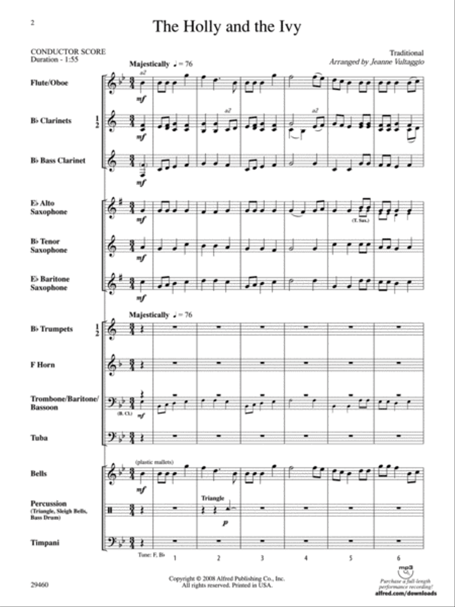 The Holly and the Ivy Concert Band scores gallery preview page 2