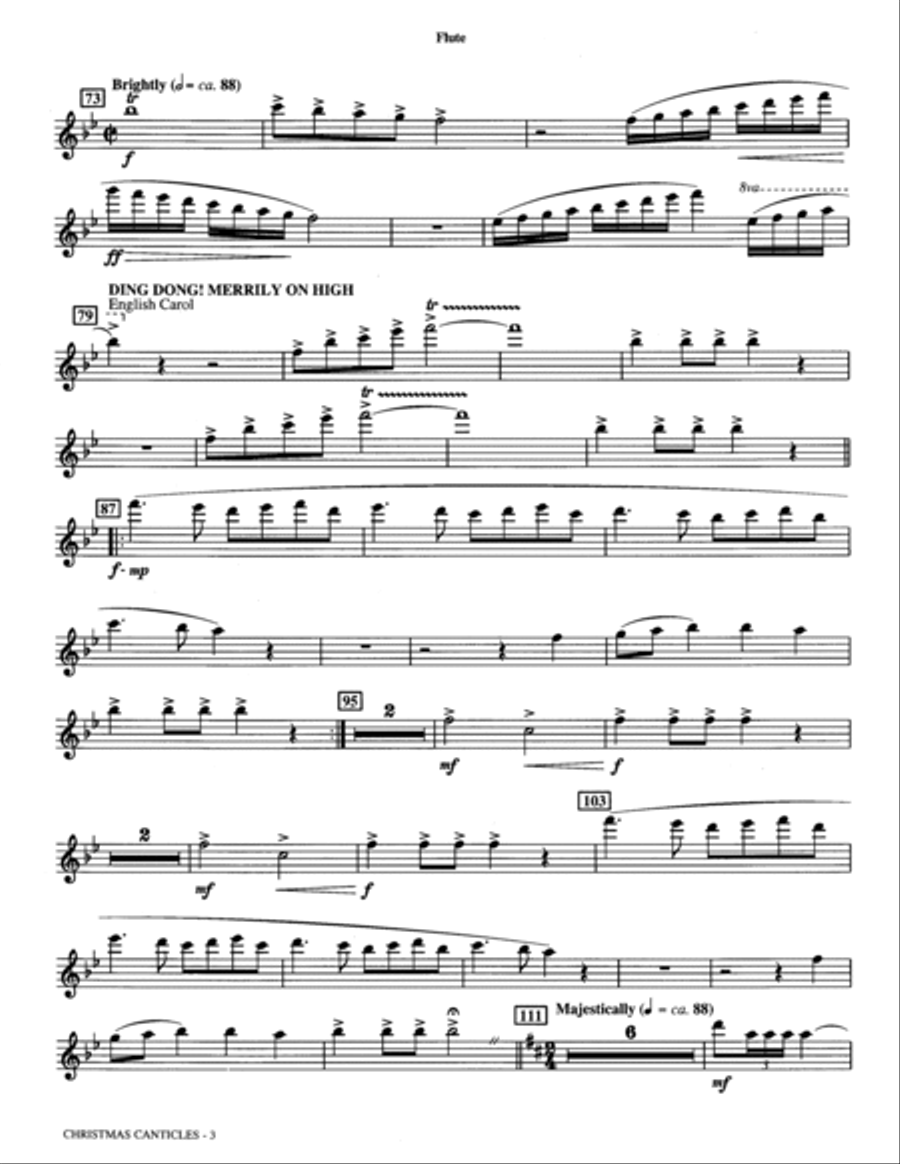 Christmas Canticles: A Cantata of Carols in Four Suites (Full Orchestra) - Flute Choir scores gallery preview page 3