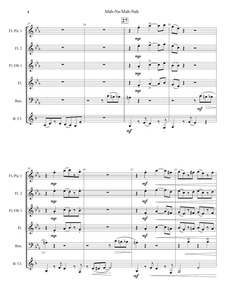 Mah-na Mah-na Mah-na Mah-na Woodwind Ensemble scores gallery preview page 4
