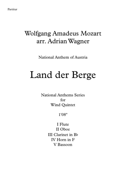 Land der Berge (National Anthem of Austria) Wind Quintet arr. Adrian Wagner image number null