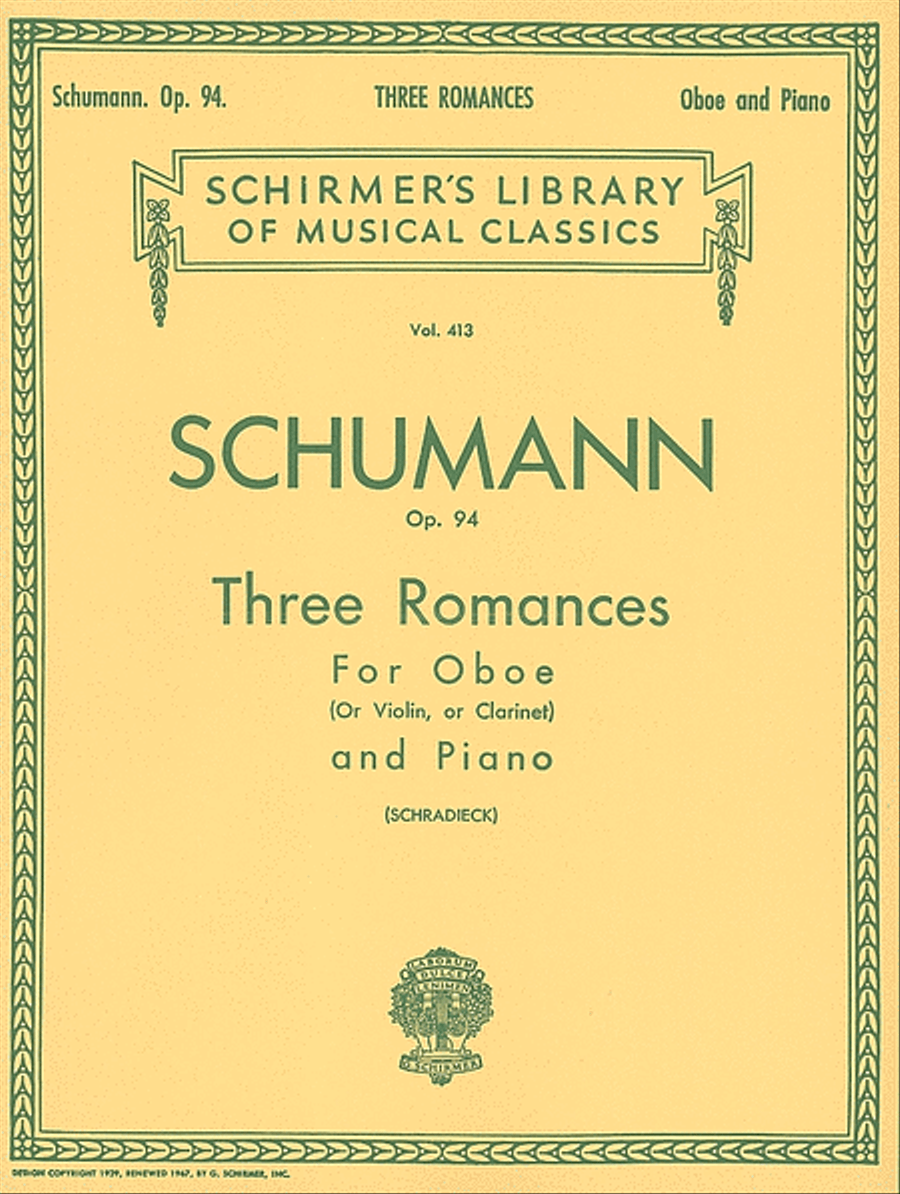 Robert Schumann: Three Romances, Op. 94 - Oboe/Violin/Clarinet