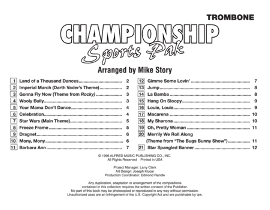 Championship Sports Pak - Trombone Marching Band scores gallery preview page 2
