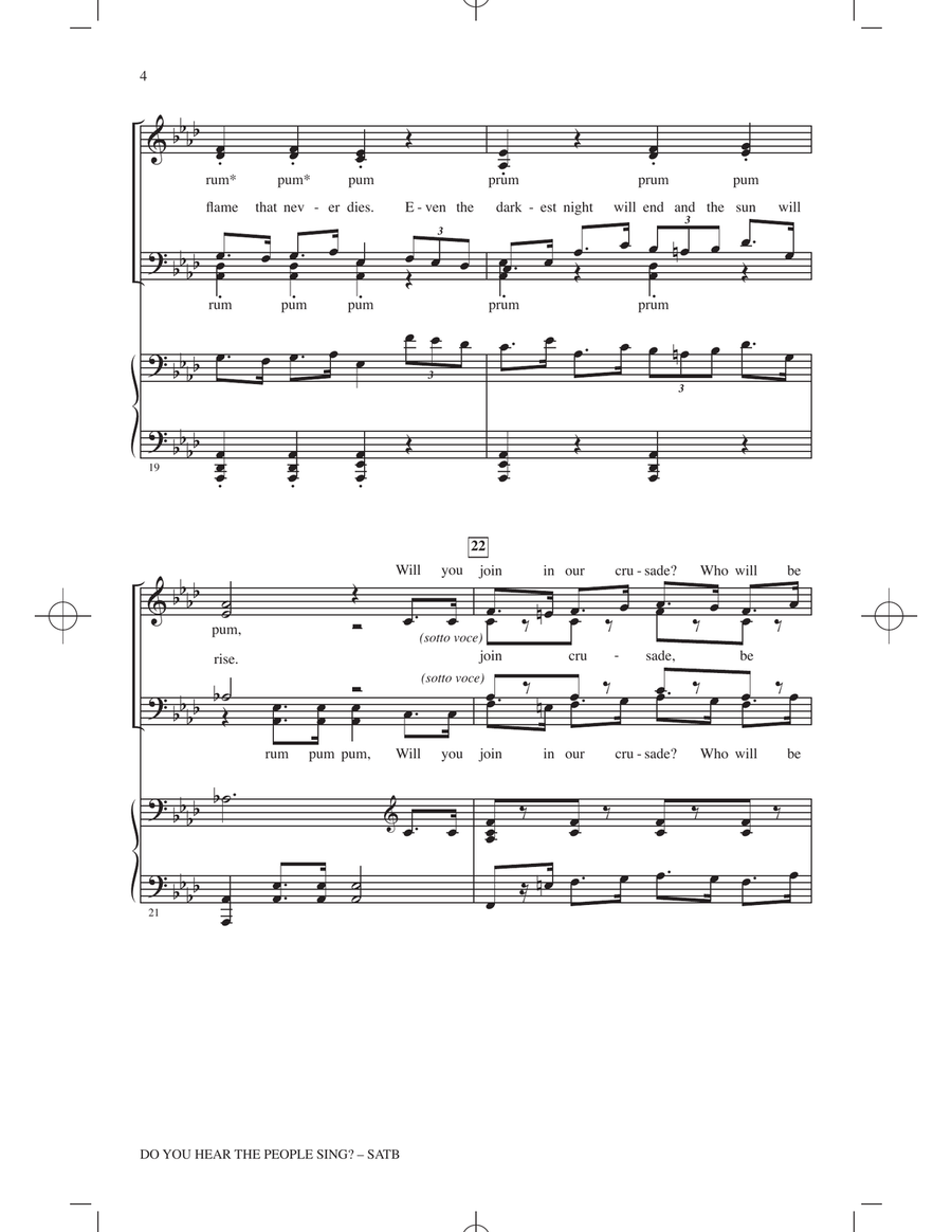 Do You Hear The People Sing? (from Les Misérables) (arr. John Leavitt) 4-Part scores gallery preview page 3
