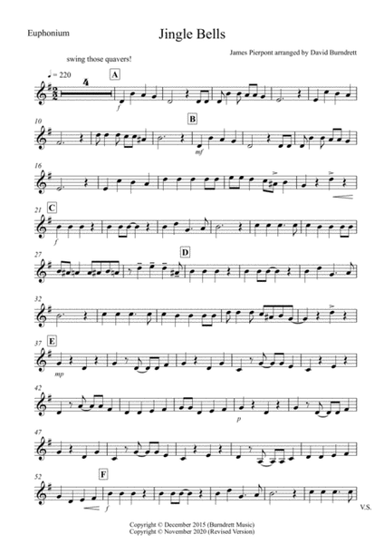 Jingle Bells (Jazzy Style!) for Euphonium and Tuba Duet image number null