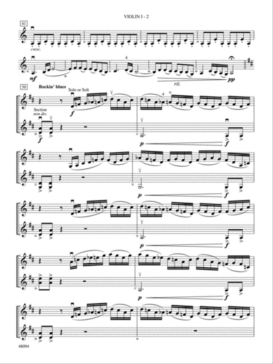 Rockin' 67 Blues: 1st Violin String Orchestra scores gallery preview page 2