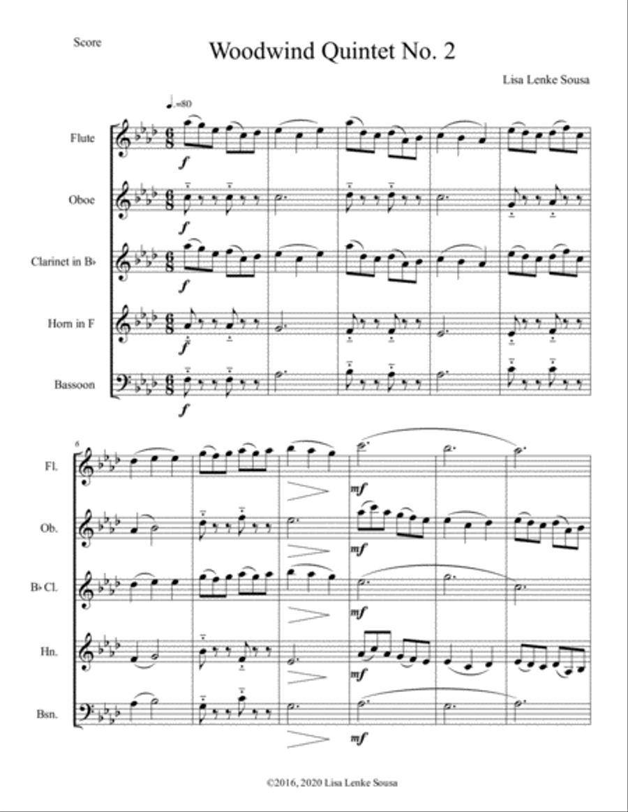 Woodwind Quintet No. 2 Woodwind Quintet scores gallery preview page 2