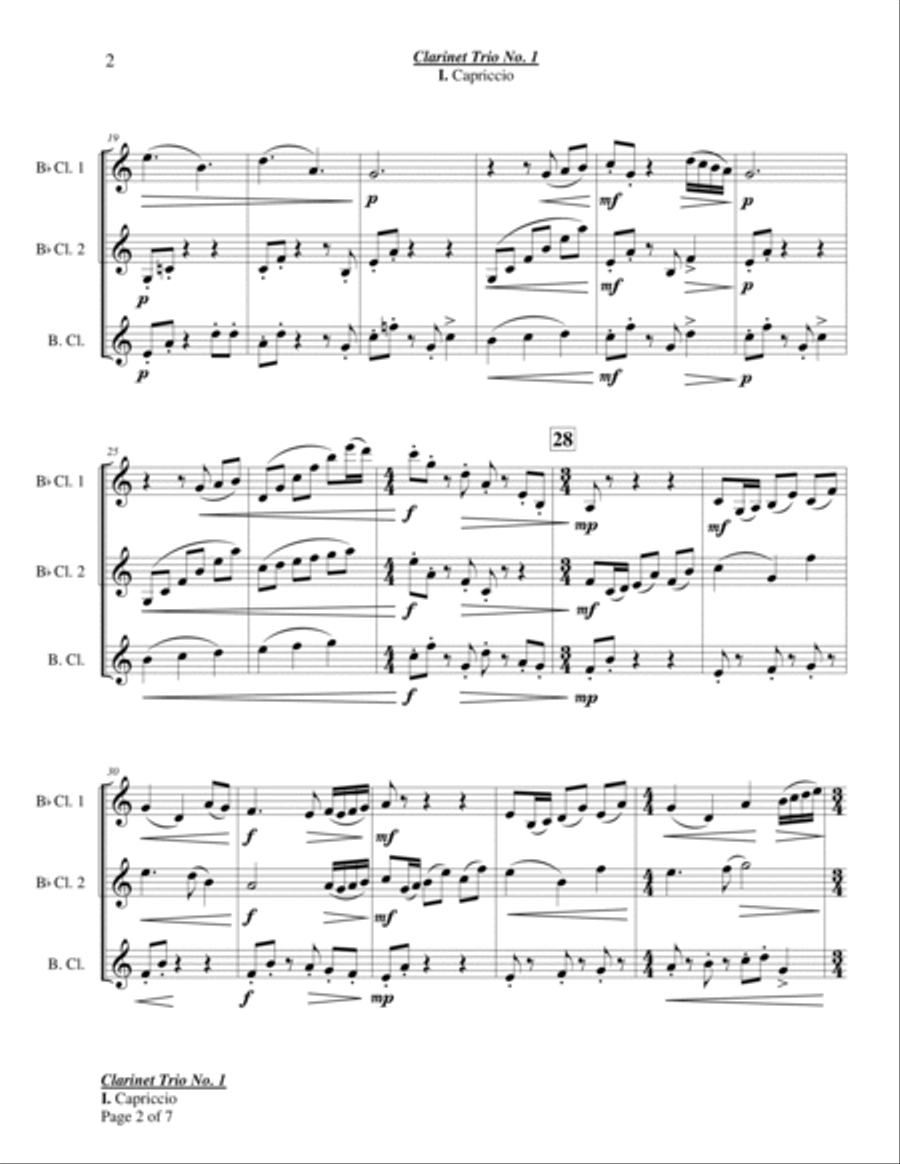 Clarinet Trio No. 1 Clarinet Trio scores gallery preview page 4