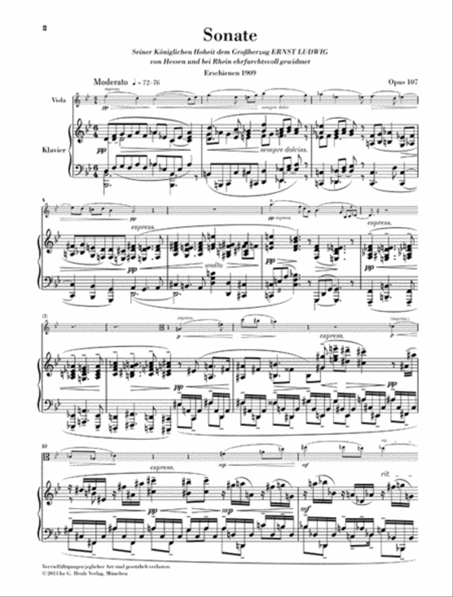Max Reger – Clarinet Sonata, Op. 107 Piano Accompaniment scores gallery preview page 2
