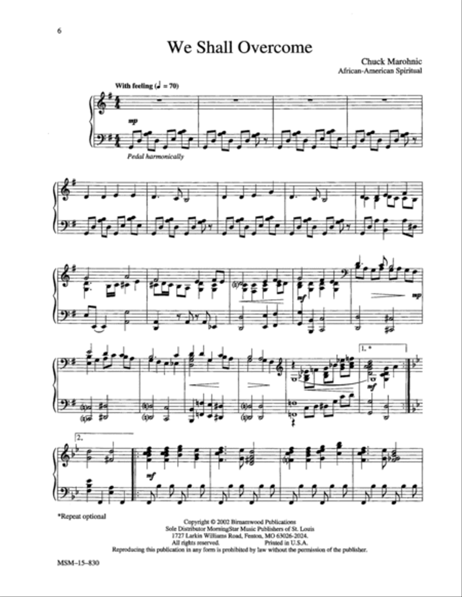 We Shall Overcome We Shall Overcome Piano Solo scores gallery preview page 5