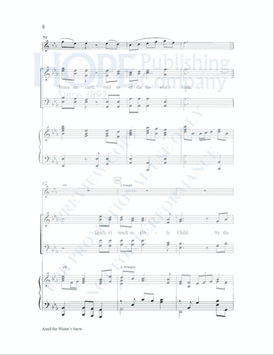 Amid the Winter's Snow Amid the Winter's Snow Choir scores gallery preview page 9