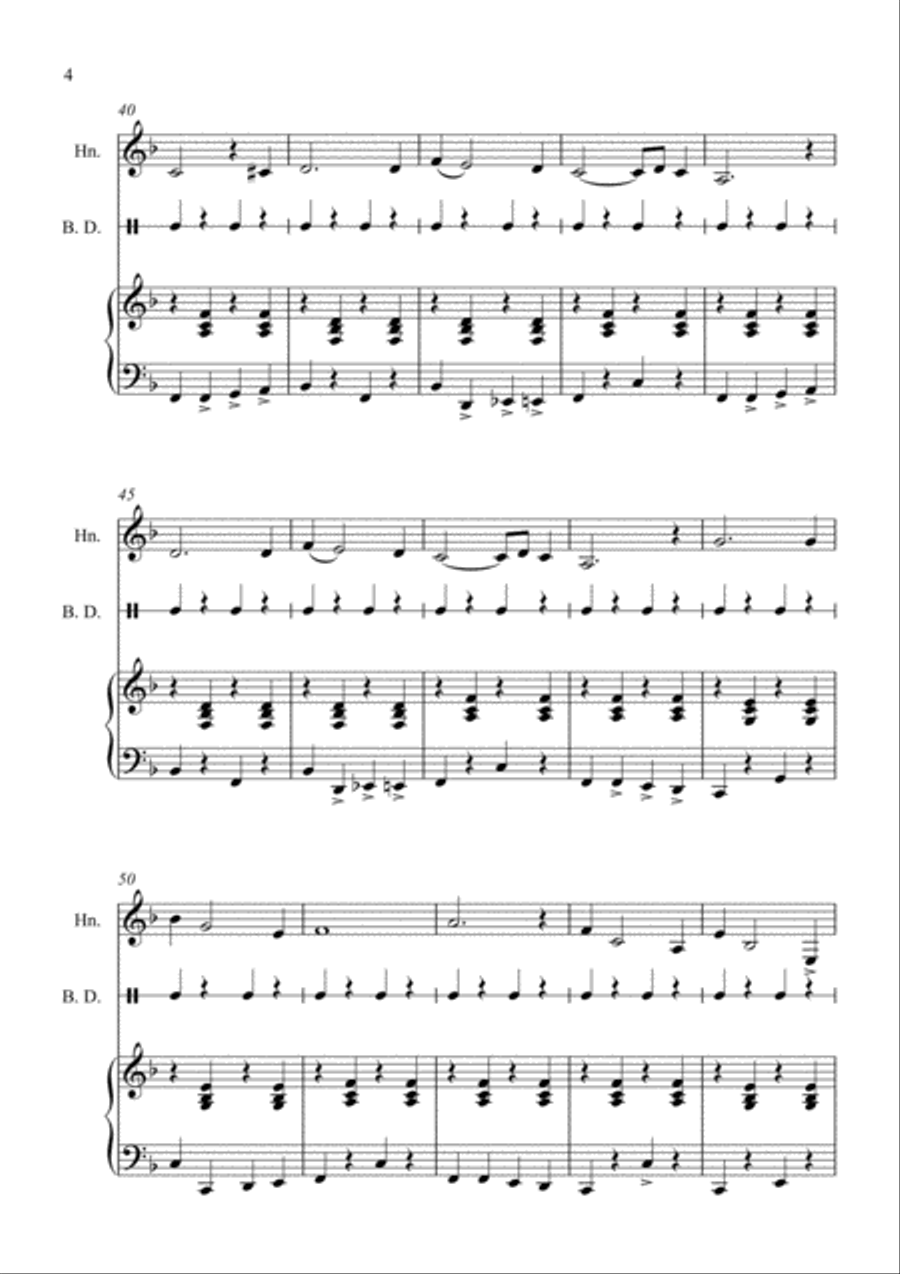 A Christmas Ragtime for French Horn and Piano Horn scores gallery preview page 4