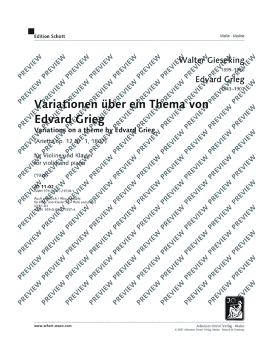 Variations on a theme by Edvard Grieg Violin Solo scores gallery preview page 2
