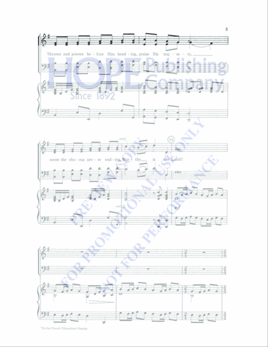 Tis the Church Triumphant Singing 4-Part scores gallery preview page 3