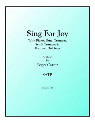Sing For Joy SATB with Flute, Trumpet & Hammer Dulcimer