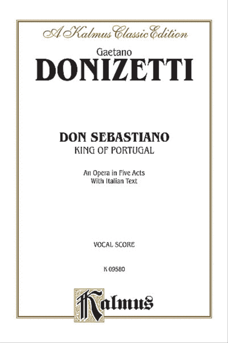 Don Sebastiano Don Sebastiano Voice scores gallery preview page 1