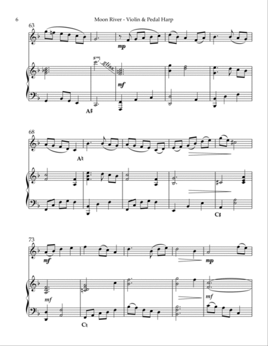 Moon River Moon River String Duet scores gallery preview page 6