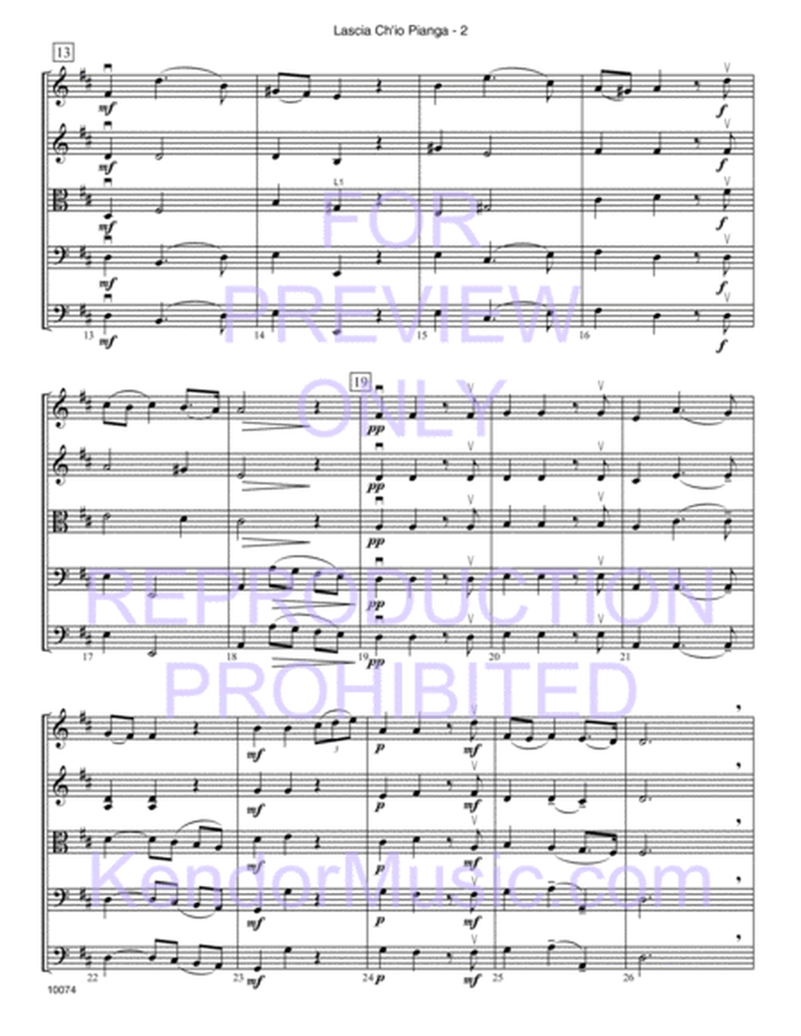 Lascia Ch'io Pianga (from Rinaldo) (Full Score)