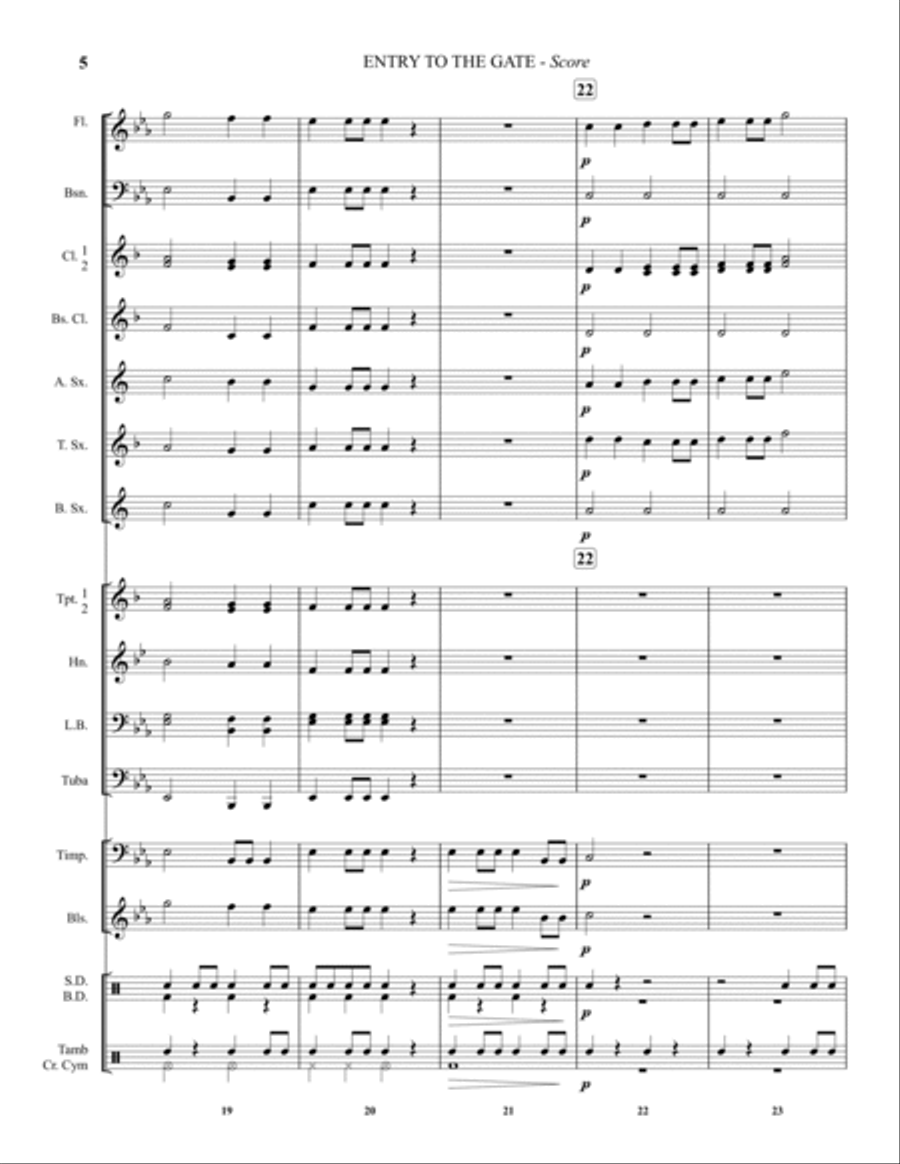 Entry To The Gates Concert Band scores gallery preview page 6