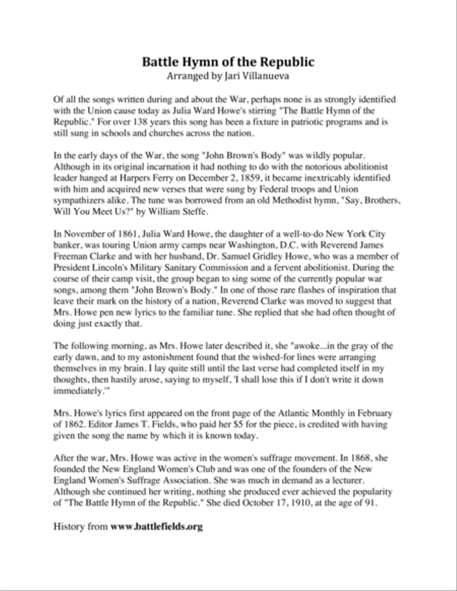 Battle Hymn of the Republic for Brass Quintet Brass Quintet scores gallery preview page 2
