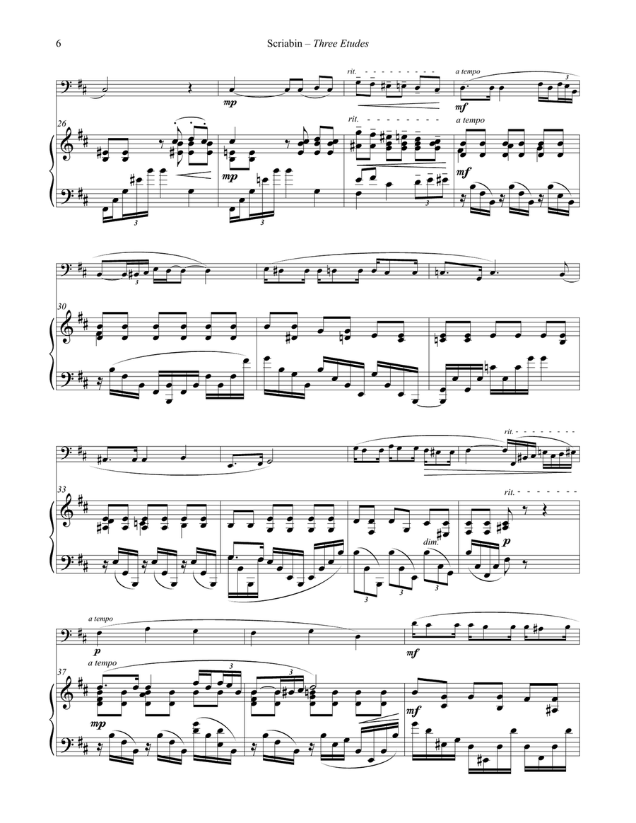 Three Etudes for Tuba or Bass Trombone and Piano Bass Trombone scores gallery preview page 6