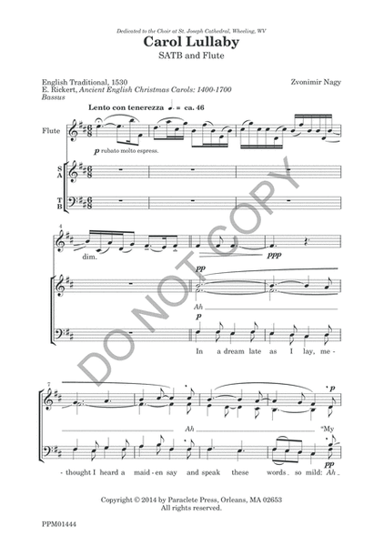 Carol Lullaby - SATB and Flute image number null