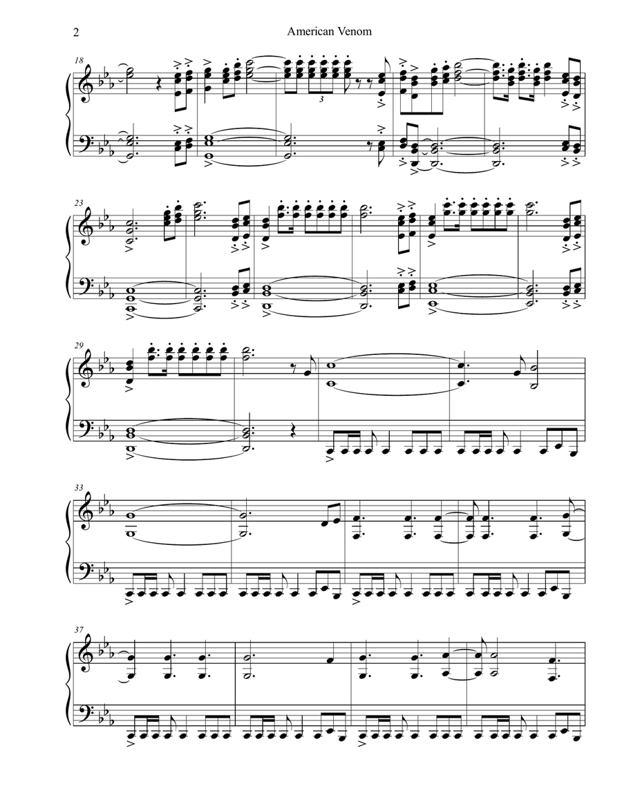 American Venom Piano Solo scores gallery preview page 2