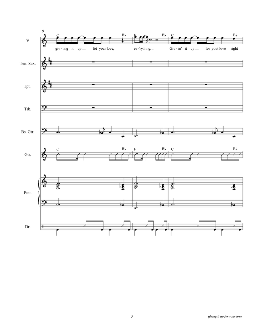Givin' It Up For Your Love Small Ensemble scores gallery preview page 6