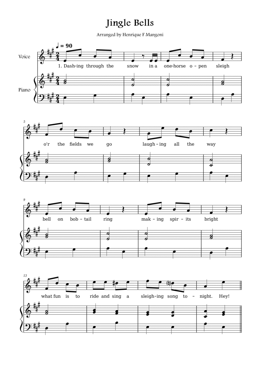 Jingle Bells Voice scores gallery preview page 1