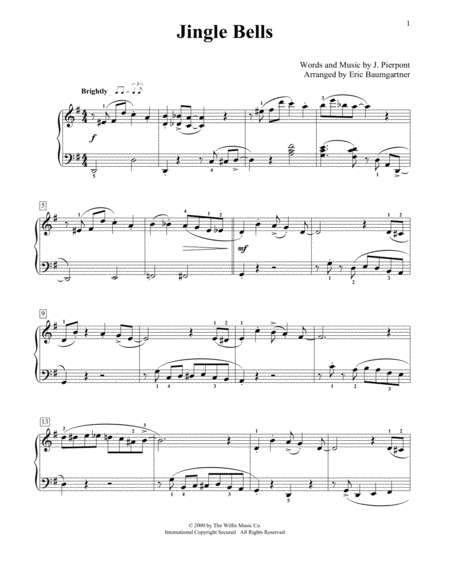 Jingle Bells [Jazz version] (arr. Eric Baumgartner)