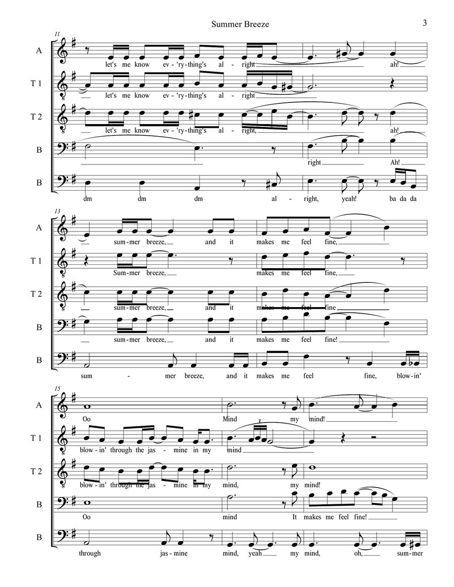 Summer Breeze A Cappella scores gallery preview page 3