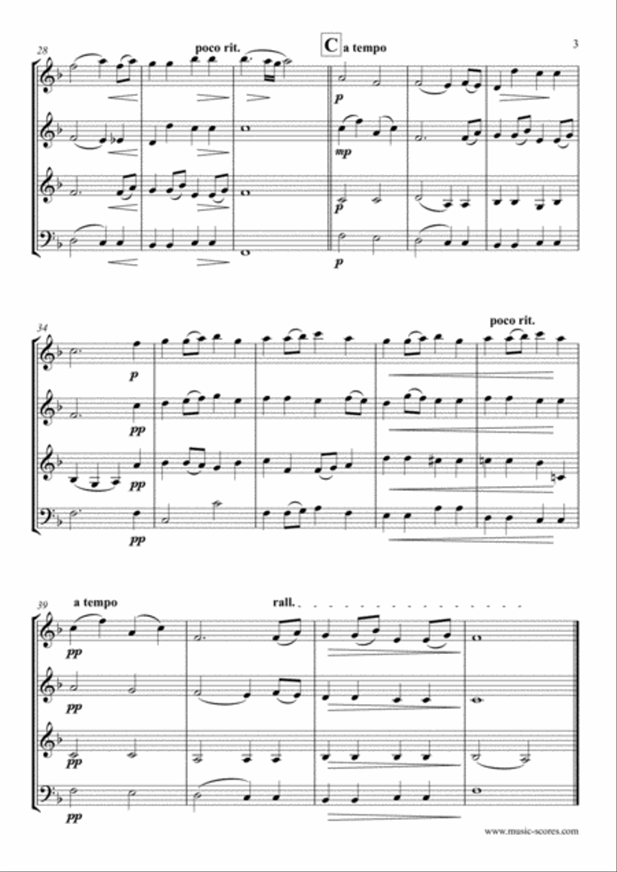Still, Still, Still - 3 Violins and Cello String Quartet scores gallery preview page 3